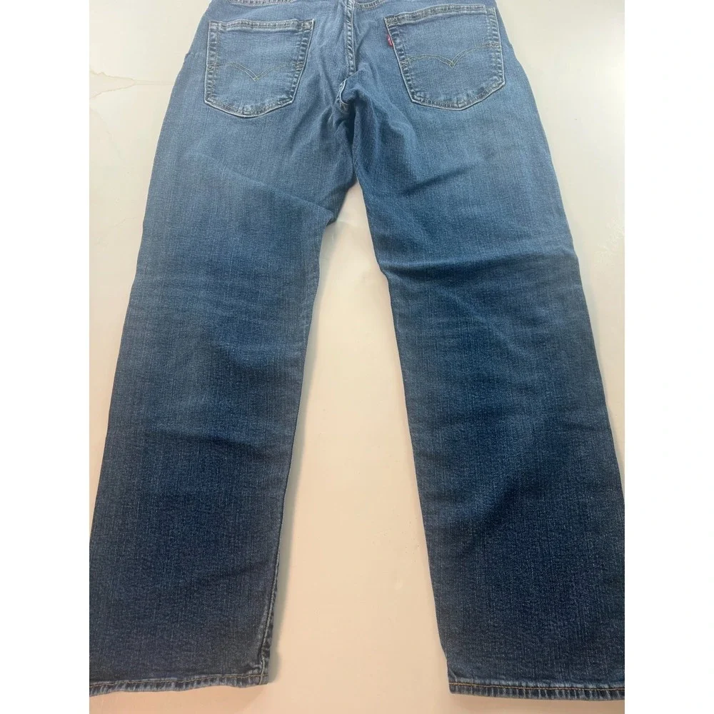 Levis Levi Big E Jeans Men's 32x30‎ Stretch 502 Premium Modern Leather Patch